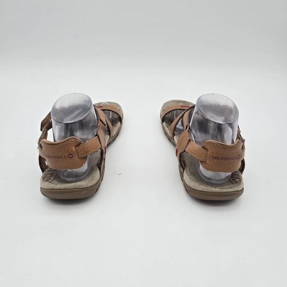 Merrell Sandals Womens 9 Shoes Brown Tan Cross Sugar Pome Granate Gladiator Tan - Picture 3 of 10